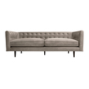Armen Living Annabelle 80" Fossil Gray Velvet Sofa with Black Wood Legs Thumbnail - 1