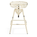 Armen Living Osbourne Adjustable Industrial Metal Barstool in Antique White finish Thumbnail - 1