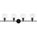 Living District Collier 4 light Black and Clear glass Wall sconce Thumbnail - 1