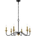 Living District Rohan 30 inch chandelier in matte black and brass Thumbnail - 1