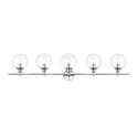Living District Jaelynn 5 light Chrome and Clear Bath Sconce Thumbnail - 1