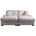 Oversized Loveseat Sectional Sofa with Chaise & Ottomans Thumbnail - 1