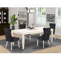 Dinette Set Linen White Kitchen Table Chairs Thumbnail - 1