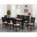 9-Piece Kitchen Table Set with 8 Linen Chairs - East West Furniture Thumbnail - 1