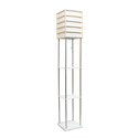 Lalia Home 1 Light Metal Etagere Floor Lamp with Storage Shelves and Linen Shade Thumbnail - 1