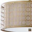 Cream Fabric Ceiling Light with Antique Gold Steel Shade - Safavieh Thumbnail - 1