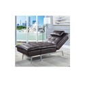 Brown Fabric Chaise Lounge Sofa Furniture - Acme Thumbnail - 1