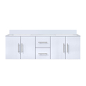 Lexora Geneva 60 in. W x 22 in. D Glossy White Double Bath Vanity and Cultured Marble Top Thumbnail - 1