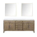 Lexora Laurel 80 in W x 22 in D Grey Oak Double Bath Vanity, White Quartz Top, and 36 in Mirrors Thumbnail - 1