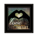 Trendy Decor4U "Love with all Your Heart" by Marla Rae, Ready to Hang Framed Print, Black Frame Thumbnail - 1