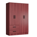 Woodpeckers Furniture and Mattress 4-Door Wardrobe with 2 Drawers - 72" Tall, Mahogany Thumbnail - 1