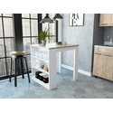 White Pine Kitchen Island Cart with Shelves and Countertop 36x36 - TuHome Furniture Thumbnail - 1