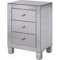 Modern Clear Glass Cabinet with 3 Drawers and Crystal Knobs - Elegant Furniture Thumbnail - 1