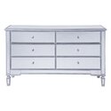 Elegant Decor 6 drawers cabinet 60 in. x 20 in. x 34 in. in silver paint Thumbnail - 1