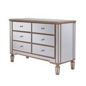 48in Modern Gold Dresser with Crystal Knobs & Carved Feet - Elegant Furniture Thumbnail - 1