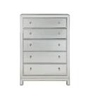 Elegant Decor Chest 5 drawers 34in. W x 16in. D x 48in. H in antique silver paint Thumbnail - 1