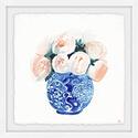 Marmont Hill Indigo and Peach Luxury Framed Painting Print Thumbnail - 1