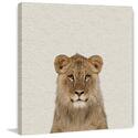 Smiling Lion Painting Print on Wrapped Canvas Thumbnail - 1