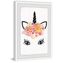 Marmont Hill Flowery Unicorn Framed Painting Print Thumbnail - 1