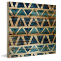 Marmont Hill Blue Triangles Painting Print on Natural Pine Wood Thumbnail - 1