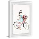 Bicycle Girl Framed Painting Print Thumbnail - 1
