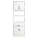 Better Home Products Shelby Tall Wooden Kitchen Pantry in White Thumbnail - 1
