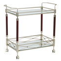 OSP Home Furnishings Serving Cart with Clear Tempered Glass Thumbnail - 1