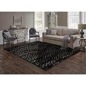 Homestock Modern Muse Area Rug With Polypropylene Construction, Indoors, Geometric, 122" X 95" X 0.31", 8 Ft, X 10 Ft., 22 Lb, Rectangle, Aria Black Thumbnail - 1