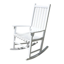 Northbeam White Rocking Chair - Traditional Acacia Wood Outdoor Indoor Seating Thumbnail - 1