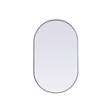 Metal Frame Oval Mirror 24x40 Inch in Silver Thumbnail - 1