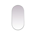 Metal Frame Oval Mirror 30x60 Inch in Silver Thumbnail - 1