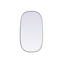 Metal Frame Oval Mirror 20x36 Inch in Silver Thumbnail - 1
