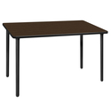 Regency Kee 48 x 24 in. Folding Training Seminar Table- Neo Walnut Top, Black Legs Thumbnail - 1