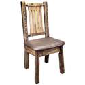 Homestead Collection Side Chair, Stain & Clear Lacquer Finish w/ Upholstered Seat, Saddle Pattern Thumbnail - 1