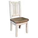 Homestead Collection Side Chair, Clear Lacquer Finish w/ Upholstered Seat, Buckskin Pattern Thumbnail - 1