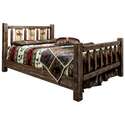 Homestead Collection Twin Bed w/ Laser Engraved Bronc Design, Stain & Clear Lacquer Finish Thumbnail - 1