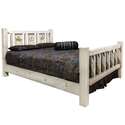 Homestead Collection Twin Bed w/ Laser Engraved Bronc Design, Clear Lacquer Finish Thumbnail - 1