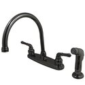 Water Onyx Two Handle Centerset Kitchen Faucet Black Nickel Side Sprayer - Kingston Brass Thumbnail - 1