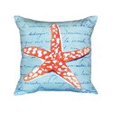 Betsy Drake Coral Starfish Pillow - 18x18 Coastal Decor Thumbnail - 1