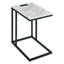 OSP Home Furnishings Norwich C-Table with Black Base and White Marble Top Including Built in Power Port Thumbnail - 1