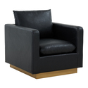 LeisureMod Nervo Velvet Accent Armchair With Gold Frame Thumbnail - 1