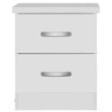 Better Home Products Cindy Faux Wood 2 Drawer Nightstand in White Thumbnail - 1