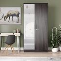 Two Door Armoire Wardrobe with Mirror in Tobacco Thumbnail - 1
