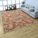 HomeStock Hand Tufted Wool 8'x11' Area Rug Floral Orange Thumbnail - 1