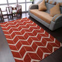 HomeStock Hand Knotted Wool 5'x8' Area Rug Geometric Red Beige Thumbnail - 1