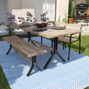 SEI Outdoor Dining Table - Slatted Design for Patio & Balcony Thumbnail - 1