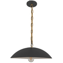 Dainolite 1 Light Pendant in Matte Black w/ Aged Brass Chain Thumbnail - 1