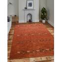 Rugsotic Carpets Hand Knotted Gabbeh Silk 5'x8' Area Rug Contemporary Orange OJLS0585 Thumbnail - 1