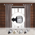 1 - Inch Telescoping Curtain Rod Set (12 - 20 Adjustable) Black - Rod Desyne Thumbnail - 1