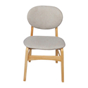 Ouuuhlala Lily Light Grey Rubber Wood Fabric Dining Chair with Natural Leg (Set of 2) Thumbnail - 1